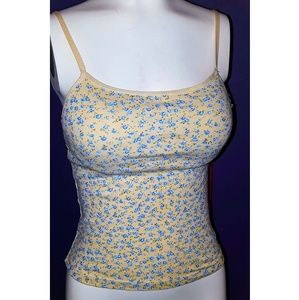 Camisole Cornflower Blue Flowers on Creamy Sun